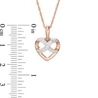 0.04 CT. T.W. Diamond Infinity Heart Pendant in 10K Rose Gold|Peoples Jewellers