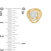 0.23 CT. T.W. Diamond Frame Love Knot Stud Earrings in 10K Gold|Peoples Jewellers