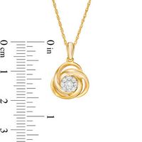 0.145 CT. T.W. Diamond Frame Love Knot Pendant in 10K Gold|Peoples Jewellers