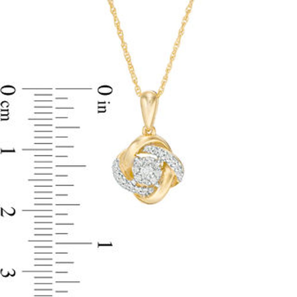 0.146 CT. T.W. Diamond Frame Love Knot Pendant in 10K Gold|Peoples Jewellers
