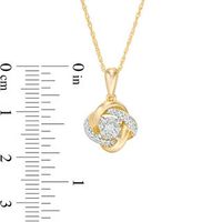 0.146 CT. T.W. Diamond Frame Love Knot Pendant in 10K Gold|Peoples Jewellers