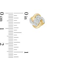 0.23 CT. T.W. Diamond Frame Love Knot Stud Earrings in 10K Gold|Peoples Jewellers