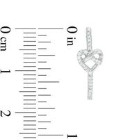 0.148 CT. T.W. Diamond Heart on Hoop Earrings in Sterling Silver|Peoples Jewellers