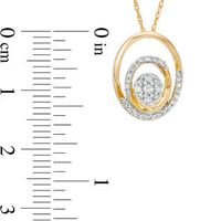 0.18 CT. T.W. Composite Diamond Double Oval Frame Pendant in 10K Gold|Peoples Jewellers