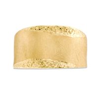 Italian Gold Diamond-Cut and Satin Wave Ring in 14K Gold - Size 7|Peoples Jewellers