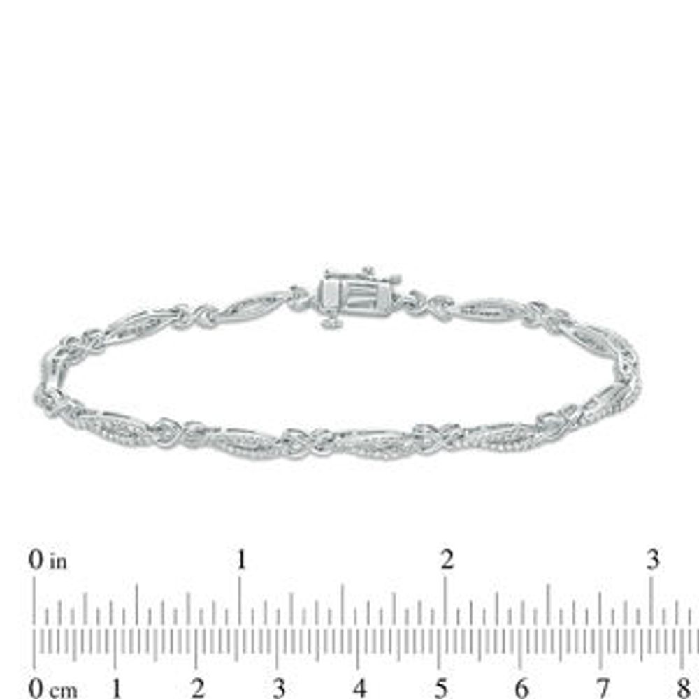 1.01 CT. T.W. Diamond Infinity Station Bracelet in 10K White Gold|Peoples Jewellers