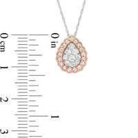 0.33 CT. T.W. Composite Diamond Pear-Shaped Frame Pendant in 10K Two-Tone Gold|Peoples Jewellers