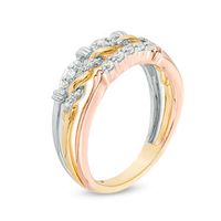 0.25 CT. T.W. Diamond Three Piece Stackable Band Set in 10K Tri-Tone Gold|Peoples Jewellers