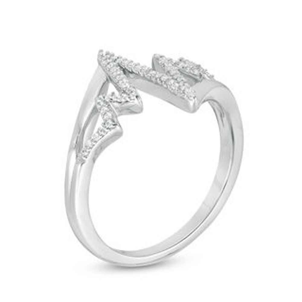 0.145 CT. T.W. Diamond Bypass Heartbeat Ring in Sterling Silver|Peoples Jewellers