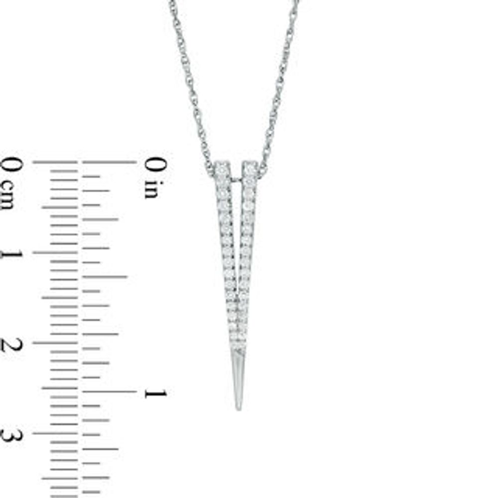 Lab-Created White Sapphire Deep "V" Pendant in Sterling Silver|Peoples Jewellers