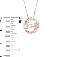 Unstoppable Love™ 0.085 CT. T.W. Diamond Swirl Pendant in Sterling Silver and 10K Rose Gold|Peoples Jewellers