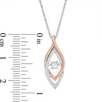 Unstoppable Love™ 0.145 CT. T.W. Diamond Interlocking Marquise-Shaped Pendant in Sterling Silver and 10K Rose Gold|Peoples Jewellers