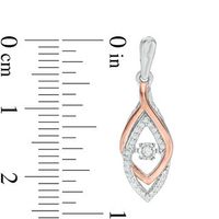 Unstoppable Love™ 0.18 CT. T.W. Diamond Interlocking Marquise-Shaped Drop Earrings in Sterling Silver and 10K Rose Gold|Peoples Jewellers