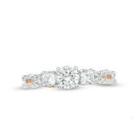 0.95 CT. T.W. Diamond Three Stone Braid Engagement Ring in 10K Rose Gold|Peoples Jewellers