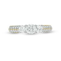 0.95 CT. T.W. Diamond Three Stone Two Row Engagement Ring in 10K Gold|Peoples Jewellers