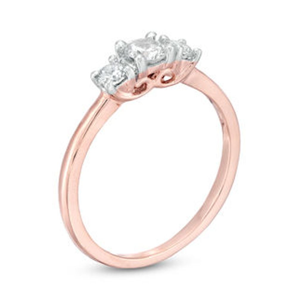 0.45 CT. T.W. Diamond Three Stone Engagement Ring in 10K Rose Gold|Peoples Jewellers