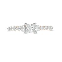 0.95 CT. T.W. Princess-Cut Diamond Three Stone Engagement Ring in 10K Rose Gold|Peoples Jewellers