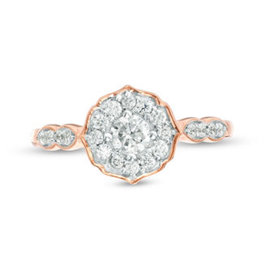 0.45 CT. T.W. Diamond Quatrefoil Frame Ring in 10K Rose Gold|Peoples Jewellers