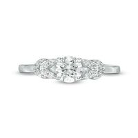 0.37 CT. T.W. Diamond Leaf-Sides Engagement Ring in 10K White Gold|Peoples Jewellers