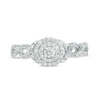 0.37 CT. T.W. Diamond Double Frame Twist Ring in 10K White Gold|Peoples Jewellers