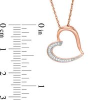 0.04 CT. T.W. Diamond Tilted Heart Pendant in 10K Rose Gold|Peoples Jewellers