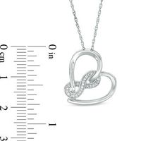 0.04 CT. T.W. Diamond Infinity Wrapped Tilted Heart Pendant in Sterling Silver|Peoples Jewellers