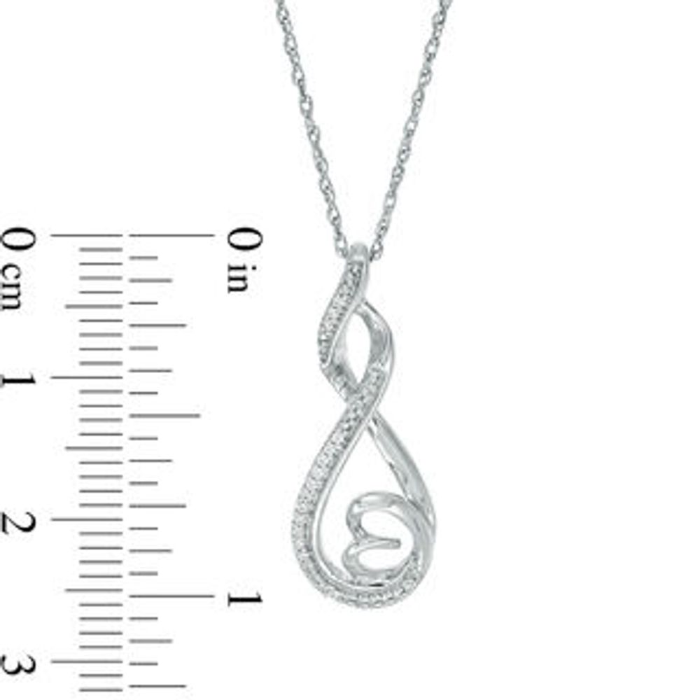 0.04 CT. T.W. Diamond Infinity Looped Sideways Heart Pendant in Sterling Silver|Peoples Jewellers