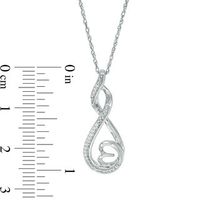 0.04 CT. T.W. Diamond Infinity Looped Sideways Heart Pendant in Sterling Silver|Peoples Jewellers