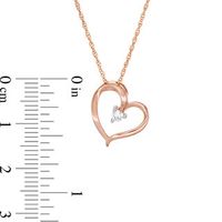 0.065 CT. T.W. Diamond Solitaire Tilted Heart Pendant in 10K Rose Gold|Peoples Jewellers