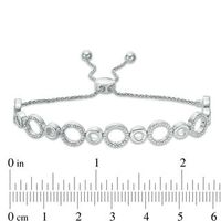 0.146 CT. T. W. Diamond Alternating Circles Bolo Bracelet in Sterling Silver - 9.5"|Peoples Jewellers