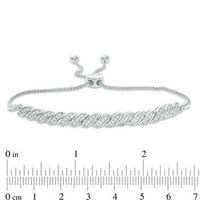 0.37 CT. T.W. Diamond "S" Curve Bolo Bracelet in Sterling Silver - 9.5"|Peoples Jewellers