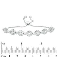 1.45 CT. T.W. Diamond Alternating Circles Bolo Bracelet in 10K White Gold - 9.5"|Peoples Jewellers