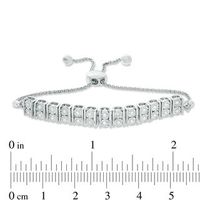 0.18 CT.T.W. Diamond Vertical Bar Bolo Bracelet in Sterling Silver - 9.5"|Peoples Jewellers