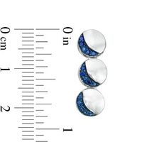 Lab-Created Blue Sapphire Crescent Three Moon Drop Earrings in Sterling Silver|Peoples Jewellers