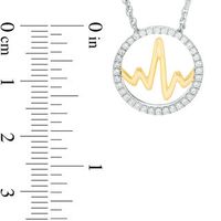 0.23 CT. T.W. Diamond Open Circle Heartbeat Necklace in Sterling Silver with 14K Gold Plate|Peoples Jewellers