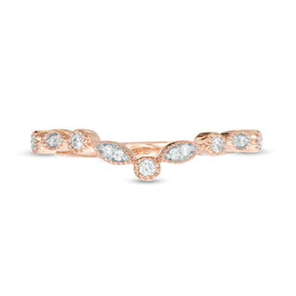 0.115 CT. T.W. Diamond Chevron Vintage-Style Band in 10K Rose Gold|Peoples Jewellers