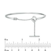 2.5mm Flex Bangle with Lab-Created White Sapphire Clover Toggle Clasp in Sterling Silver|Peoples Jewellers