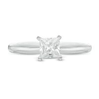 CT. Certified Princess-Cut Diamond Solitaire Engagement Ring in 14K White Gold (J/I1)|Peoples Jewellers