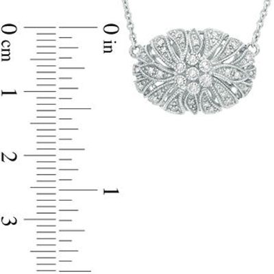 0.145 CT. T.W. Diamond Double Row V Necklace in Sterling Silver - 16.5