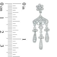 0.18 CT. T.W. Diamond Vintage-Style Chandelier Drop Earrings in Sterling Silver|Peoples Jewellers