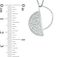0.18 CT. T.W. Diamond Geometric Circle Pendant in Sterling Silver|Peoples Jewellers