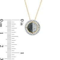 0.23 CT. T.W. Enhanced Black and White Diamond Circle Pendant in 10K Gold|Peoples Jewellers