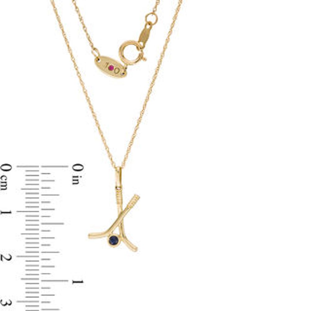 Peoples 100-Year Anniversary Blue Sapphire Hockey Sticks Pendant in 14K Gold|Peoples Jewellers