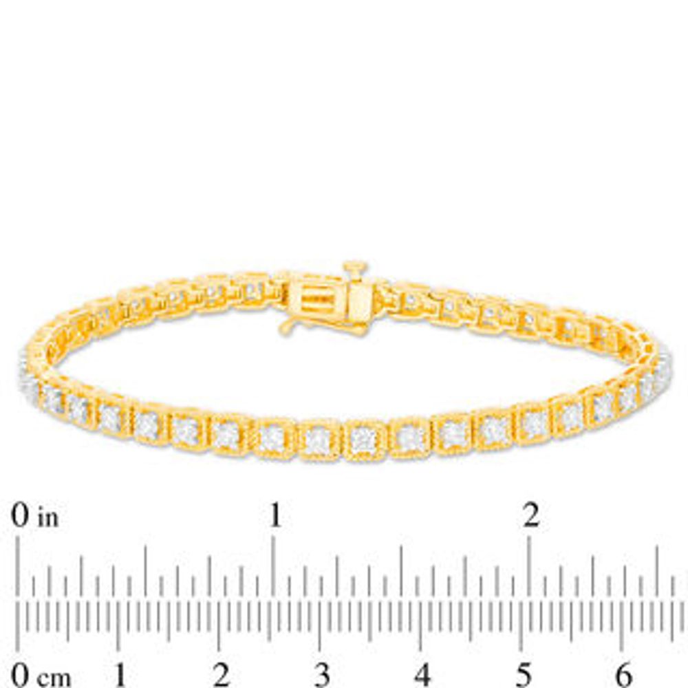 2.00 CT. T.W. Diamond Square Twist Frame Bracelet in 10K Gold|Peoples Jewellers