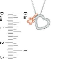 0.10 CT. T.W. Diamond Heart and Paw Pendant in Sterling Silver and 10K Rose Gold|Peoples Jewellers