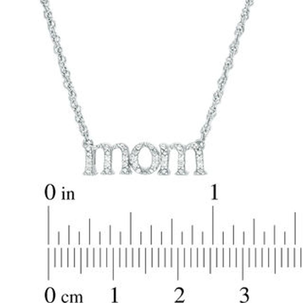 0.04 CT. T.W. Diamond "mom" Necklace in Sterling Silver|Peoples Jewellers