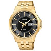 Men's Citizen Quartz Gold-Tone Watch with Black Dial (Model: BF2013-56E)|Peoples Jewellers