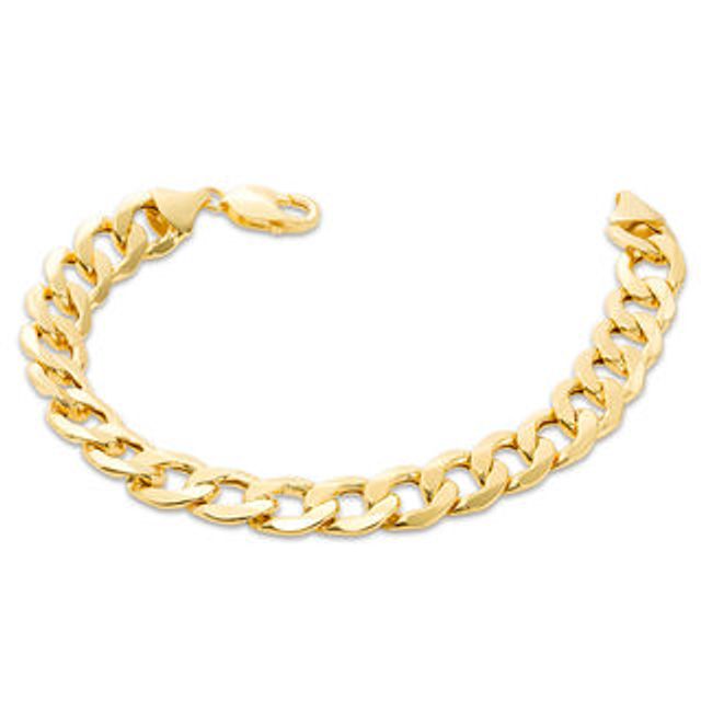 Peoples Men's 7.6mm Curb Chain Bracelet in Hollow 10K Gold - 8.5