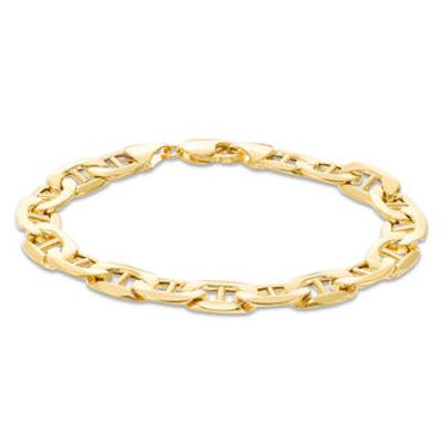 Men's 10.3mm Mariner Link Chain Bracelet in 10K Gold - 9"|Peoples Jewellers