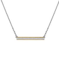 Ladies' Bulova Crystal Accent Two-Tone Watch and Necklace Boxed Set (Model: 98X118)|Peoples Jewellers